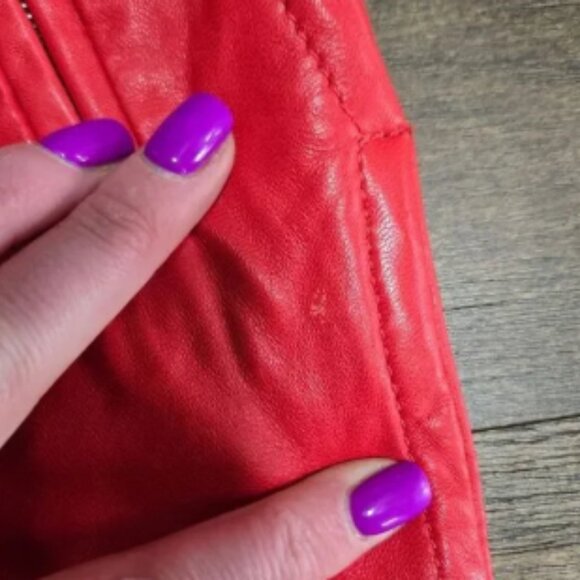 Carven Leather Skirt Red Mini size S - Picture 4 of 8